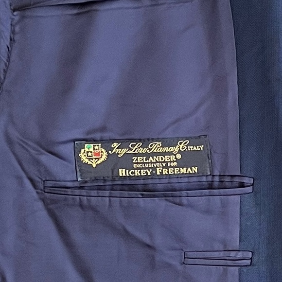 Hickey-Freeman Bespoke Blazer in Navy Size 46R Ing Loro Piana - Picture 2 of 12